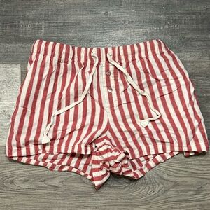 Stars above vintage red and white striped mini shorts